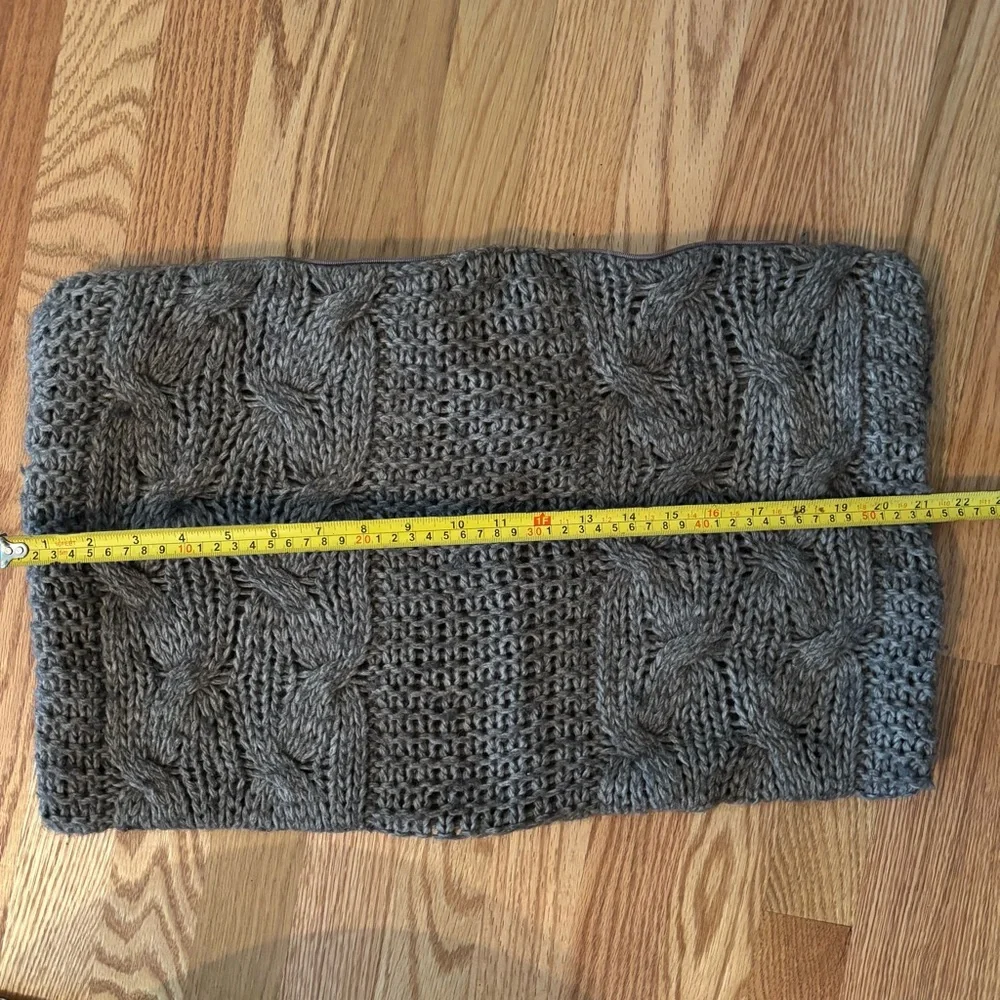 Restoration Hardware Grey Cable Knit Wool & Alpaca Pillow Cover